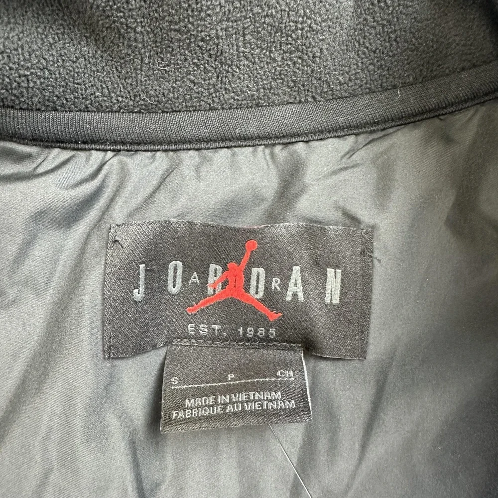 Jordan Essentials Vest Mens Small Black Fleece Full Zip Pockets Nike Air Jumpman